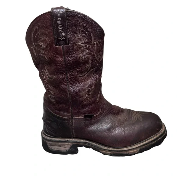 TONY LAMA HENRICK Brown Embroidered Boots Men’s Leather Round Toe SZ 9D Western - Picture 4 of 17